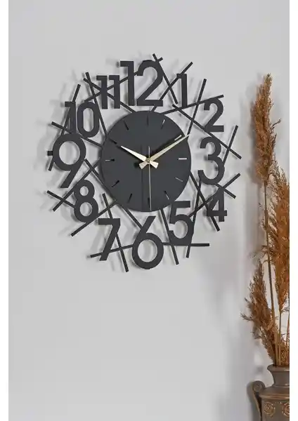 Muyika Lineal Metal Siyah Duvar Saati Modern ve Şık Tasarımıyla Dekorasyonunuza Zarif Dokunuş Katar