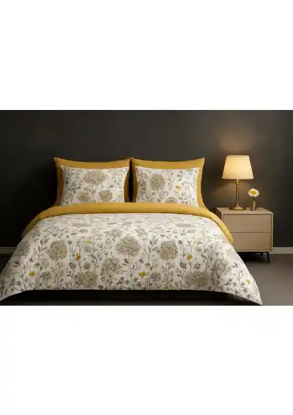 My Story Jaune Serisi Tek Kişilik Lastikli Nevresim Takımı Çiçek Desenli ve Dayanıklı