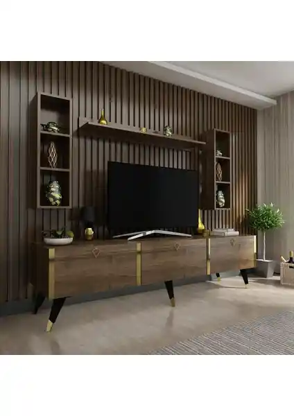 Myniture Festival TV Ünitesi G3008-2 Ceviz: Modern ve Fonksiyonel Tasarımın Şıklığı