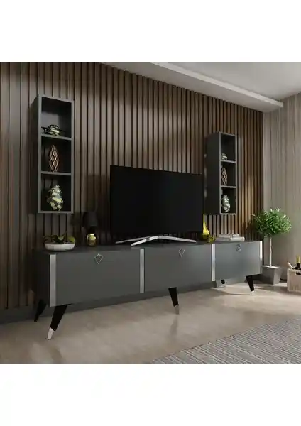 Myniture Festival TV Ünitesi S3004-4 Antrasit: Modern ve Fonksiyonel Tasarım Çeşitleri