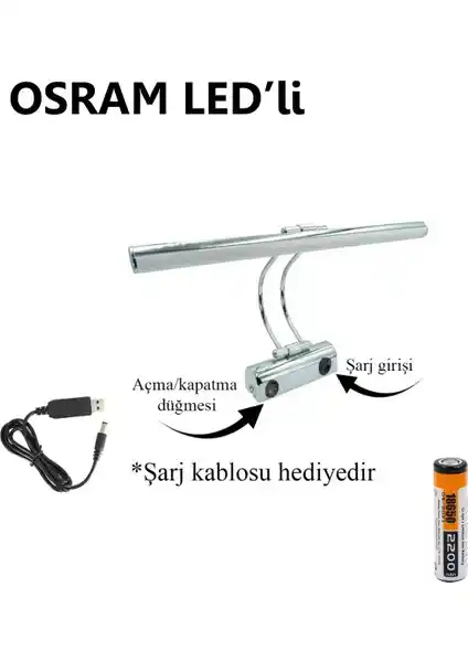 Mystery Osram LED Flüt Şarjlı Duvar Aplikası Modern ve Enerji Verimli Tasarım