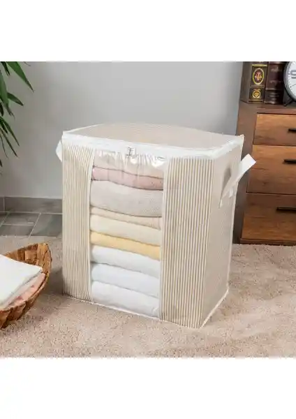 Nacarev Pencereli Çizgi Desen Baskılı Hurç ile Evinizde Pratik Depolama Çözümü