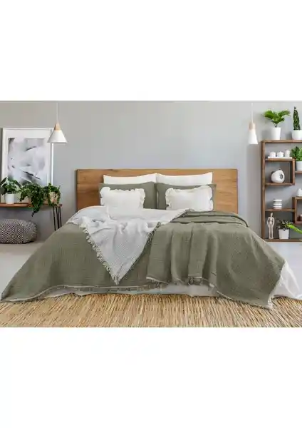 Natural Meet Maya Çift Taraflı Pamuklu Müslin Yatak Örtüsü, Dayanıklı ve Şık Tasarım