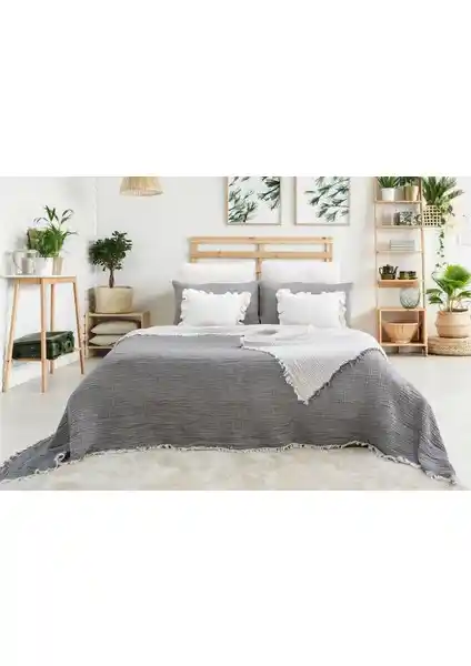 Natural Meet Maya Doğal Pamuk Çift Taraflı Çift Kişilik Müslin Yatak Örtüsü