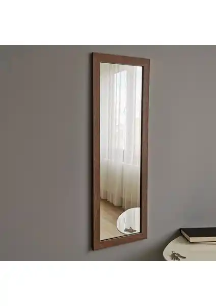 NeoStill Dekoratif Duvar Aynası 35x100 cm, şık ve dayanıklı tasarım, yüksek kaliteli cam ve doğal ceviz çerçeve ile