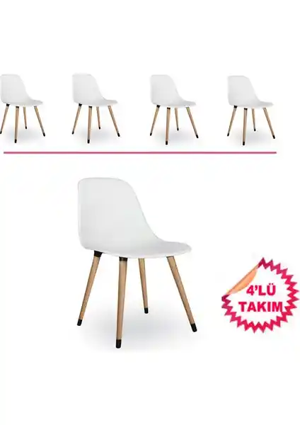 Netaks Estelia Abant Beyaz Ahşap Ayaklı Sandalye: Modern ve Dayanıklı Çok Amaçlı Oturma Çözümü