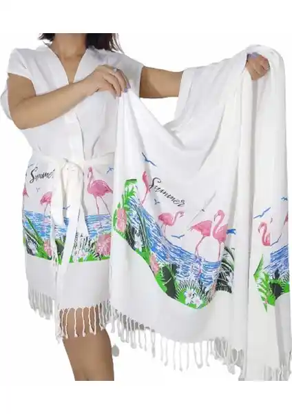 Nevin Acar Flamingo Peştemal ve Bornoz Seti: Şık ve Fonksiyonel Plaj Aksesuarları