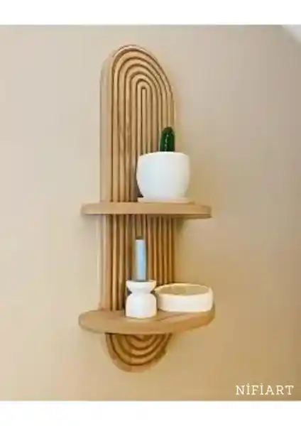 Nifi Art Semplice Meşe Dekoratif Duvar Rafı Modern ve Şık Tasarım İçin Uygun Bir Seçenek