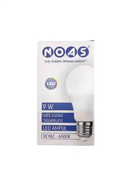Noas 9W LED Ampul Beyaz Işık: Yüksek Performanslı, Ekonomik ve Sürdürülebilir Aydınlatma Çözümü