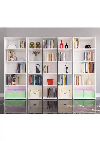 Nur Mobilya 5'li Kitaplık Modern Tasarım ve Dayanıklılık Özellikleriyle