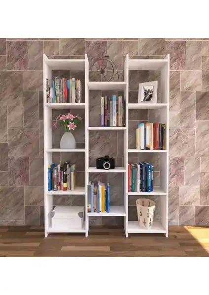 Nur Mobilya Alisa Modern Beyaz Kitaplık: Şık ve Fonksiyonel Tasarım Özellikleri