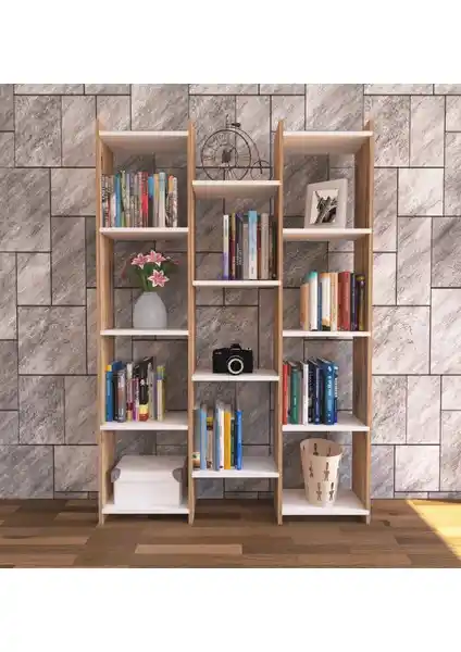 Nur Mobilya Alisa Modern Kitaplık: Estetik ve Fonksiyonellik Sunan Şık Tasarım