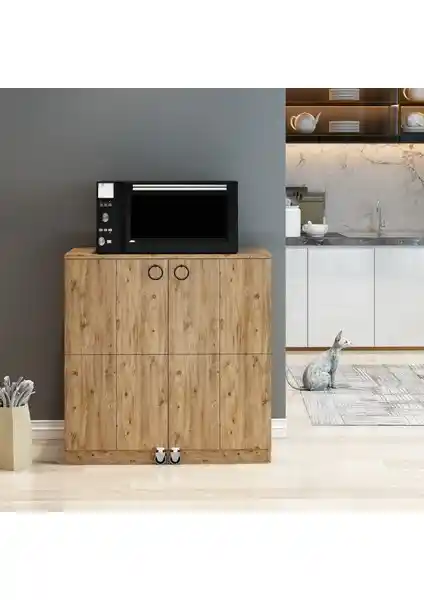 Nur Mobilya Atlantik Çam Çok Amaçlı Kiler Dolabı Modern Tasarım ve Fonksiyonellik