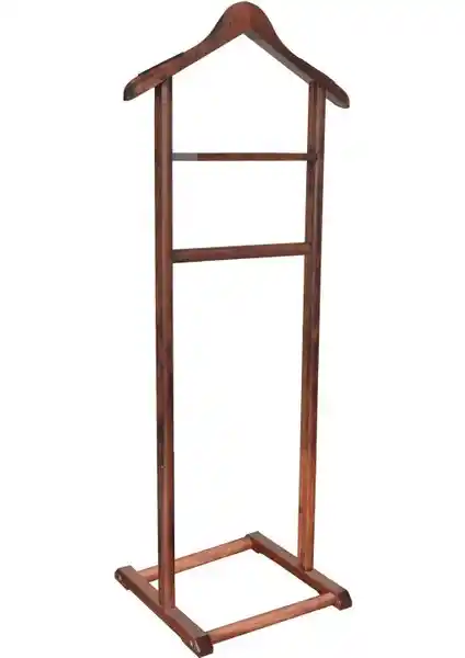 NYN Ahşap Dilsiz Uşak Ceviz Renk Tekli Ayaklı Askı ile Şıklık ve Fonksiyonellik