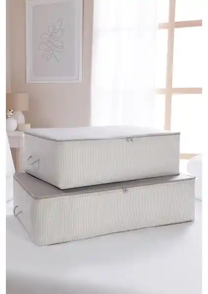 Ocean Home Textile 2'li Gri Hurç Seti Ev Düzeni ve Saklama İçin Pratik Çözüm