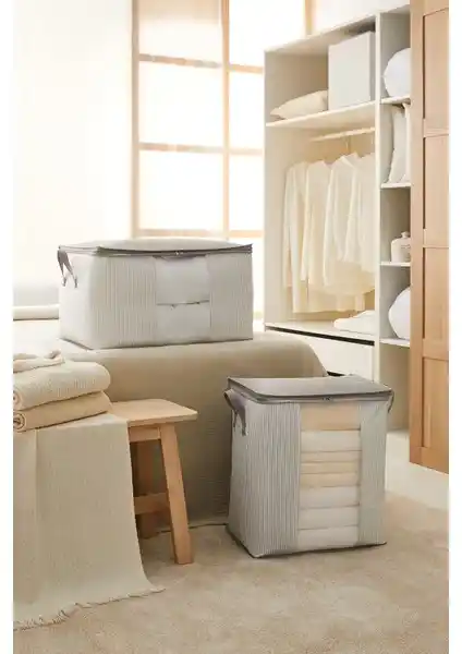 Ocean Home Textile 2'li Pencereli Hurç Seti Modern ve Dayanıklı Ev Depolama Çözümü