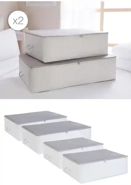 Ocean Home Textile 4'lü Hurç Seti Gri ile Pratik ve Şık Ev Depolama Çözümü