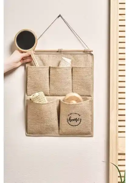 Ocean Home Textile Jüt Çok Amaçlı Askılı Duvar Organizeri Ev Dekorasyonuna Doğal Bir Dokunuş