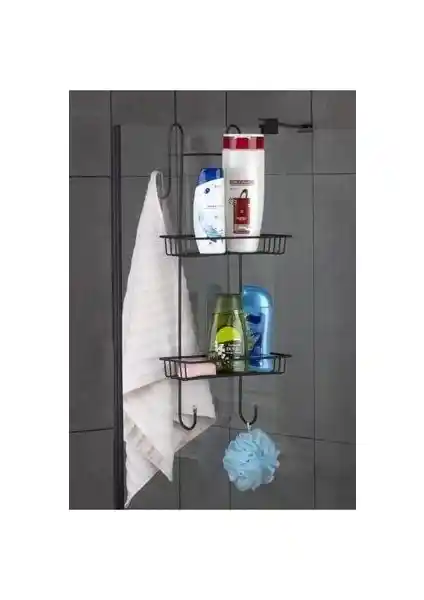 Okyanus Home Siyah Duşakabin Şampuanlık: Modern ve Şık Banyo Dekorasyonu İçin Uygun Çözüm