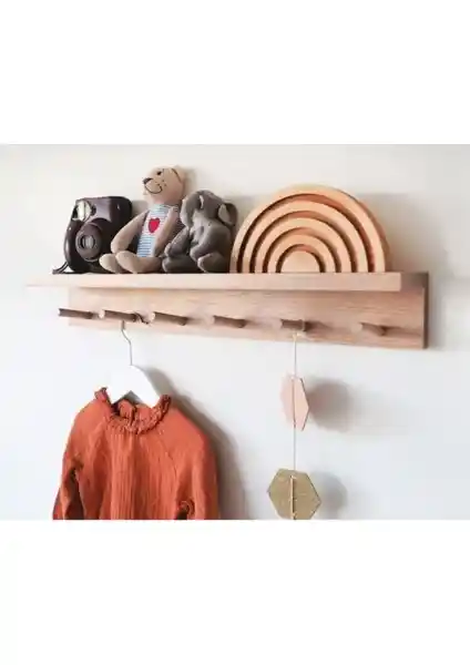 Olcay Aksesuar Doğal Ahşap Montessori Kitaplık Çocuk ve Bebek Odaları İçin Şık ve Dayanıklı Mobilya