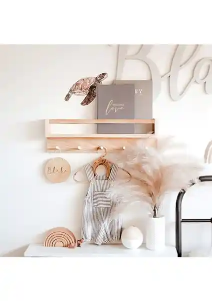 Olcay Aksesuar Doğal Ahşap Montessori Kitaplık: Güvenli ve Şık Çocuk Odası Depolama Çözümü