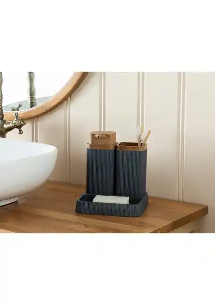 Olivia 3'lü Antrasit Banyo Seti ile Modern ve Fonksiyonel Banyo Dekorasyonu