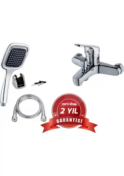 On2 Banyo Bataryası ve Kare Siyah Duş Başlığı: Modern Banyo Dekorasyonu İçin Şık Seçenekler