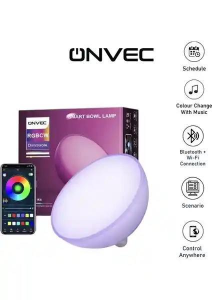 Onvec Bowl LED Wi-Fi+BLE Akıllı Modern Aydınlatma Çözümü Detaylı Tanıtım ve Özellikler