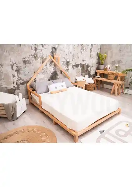 Oppipo Ahşap Montessori Karyola: Doğal ve Güvenli Çocuk Uyku Alanı Tasarımı