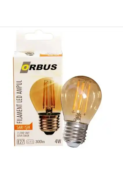 Orbus GA45 4W Amber E27 Dekoratif Ampul: Estetik ve Enerji Verimli Aydınlatma Çözümü