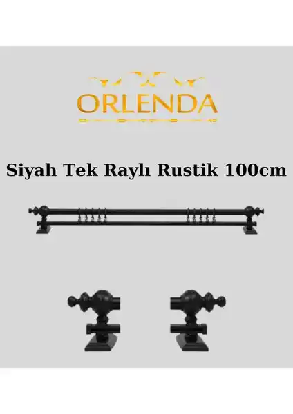 Orlenda Tek Raylı Rustik Perde Sistemi: Estetik ve Dayanıklı Tasarım Çözümü