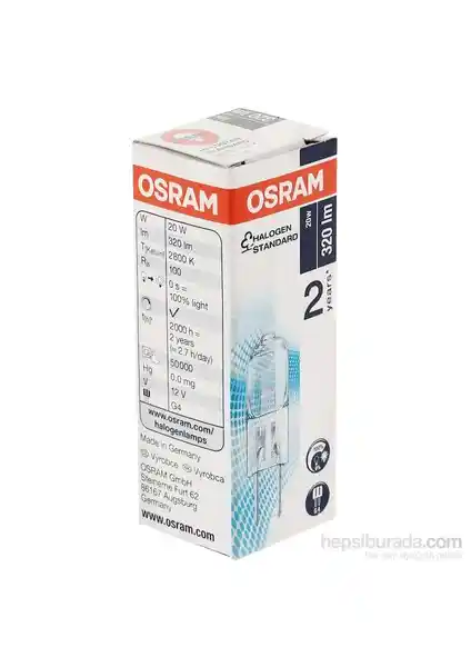 Osram Halostar Halojen Ampul 12/20 İğne Bacak ile Enerji Verimli Aydınlatma Çözümü