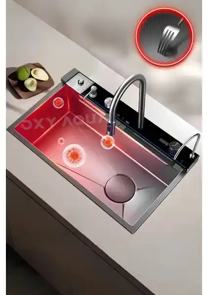 Oxy Aqua Premium 9 Fonksiyonlu Akıllı Teknolojik Mutfak Eviye Seti Güncel Tasarım ve Dayanıklılık