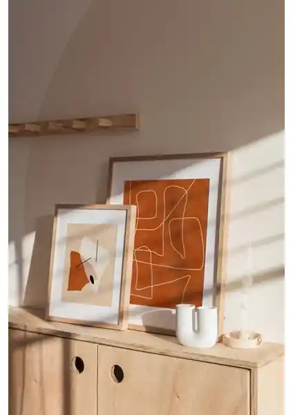 Özcanlar İkili Ahşap Çerçeveli Tablo Seti Ev ve Ofis Dekorasyonu İçin Yüksek Kalite