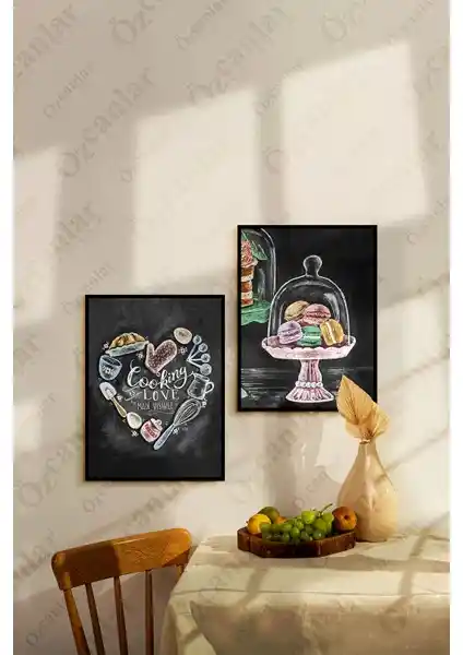Özcanlar MDF Çerçevesiz Duvar Tablo Seti Modern ve Dayanıklı Mutfak Dekorasyonu İçin