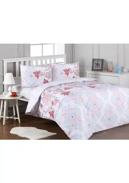 Özdilek Modaletto Folk Flora Pembe Çift Kişilik Nevresim Takımı - Şık ve Konforlu Yatak Odası Dekoru