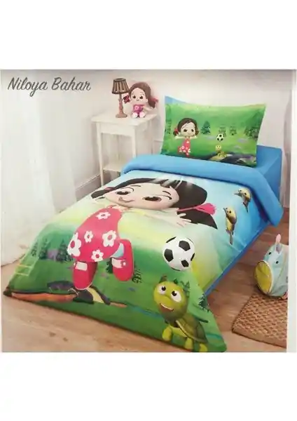 Özdilek Niloya Bahar Tek Kişilik Nevresim Takımı, canlı renkler ve yüksek kaliteyle yatak odalarına şıklık katıyor