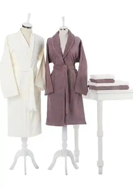 Özdilek Pamuk Orkide Aile Bornoz Seti: Yüksek Kalite ve Konfor İle Şıklık