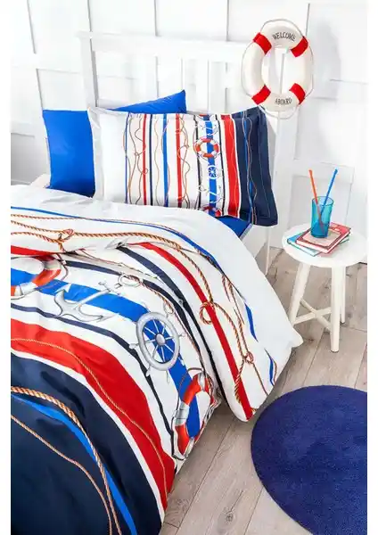 Özdilek Ranforce Tek Kişilik Mavi Nevresim Takımı Seashore Modern ve Dayanıklı Tasarım