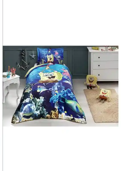 Özdilek Spongebob Lisanslı Çocuk Nevresim Takımı Yatak Odası Dekorasyonu İçin Uygun