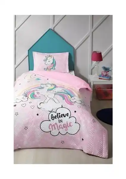 Özdilek Tek Kişilik Kapitone Dört Mevsim Unicorn Pembe Yatak Takımı Detayları ve Özellikleri