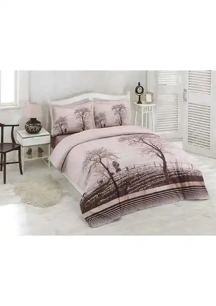 Özdilek Tek Kişilik Ranforce Nevresim Takımı Wood Kahve – Şık ve Konforlu Yatak Odası Aksesuarı