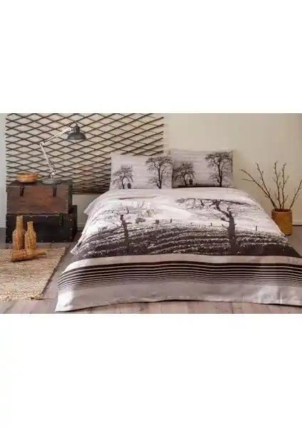 Özdilek Wood Kahve Çift Kişilik Nevresim Takımı Modern ve Şık Tasarım Özellikleri