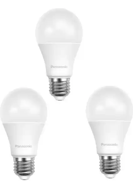 Panasonic 8,5W-60W 3'lü LED Ampul Paketi Sıcak Sarı Işıkla Ekonomik Aydınlatma Çözümü