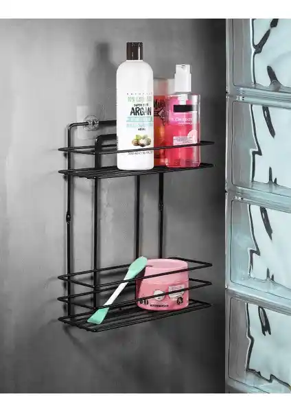 Paslanmaz 2 Katlı Duş Rafı Modern ve Dayanıklı Banyo Organize Edici Ürünler