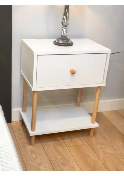 Peka Düşer Kapaklı Raflı Modern Komodin Yatak Odası İçin Şık ve Fonksiyonel Tasarım