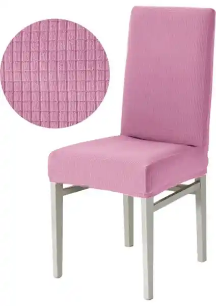 Pembe Bambu Desenli Yıkanabilir Esnek Sandalye Kılıfı Ev ve Organizasyon Kullanımı