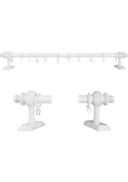 Perdejim Beyaz Raysız Ahşap Rustik Perde Askısı: Dayanıklı ve Şık Tasarım