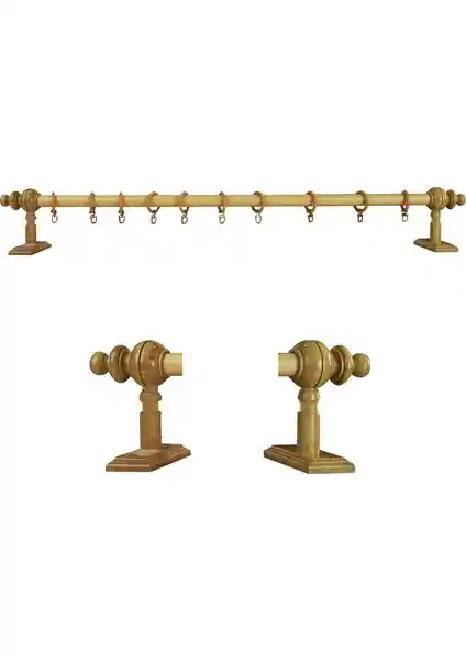 Perdejim Meşe Raysız Ahşap Rustik Perde Askısı 100 cm – Dayanıklı ve Estetik Tasarım