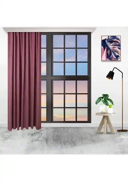 Perhal Gül Kurusu Renk Ada Pilesiz Fon Perde Modern ve Dayanıklı Tasarım